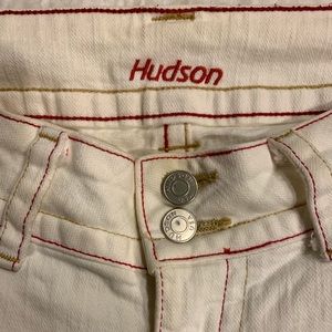 Hudson Cream w/ Red stitching bootcut Jeans